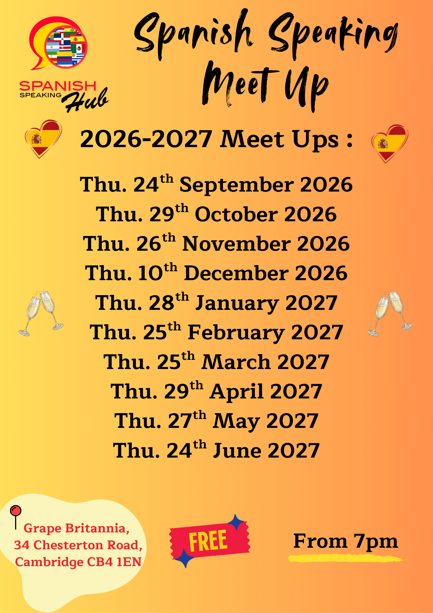 Spanish Speaking Meetups 2026-2027